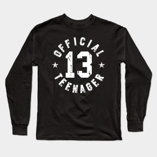 Official Teenager T-Shirt 13th Birthday Tee for Boys Girls Long Sleeve T-Shirt